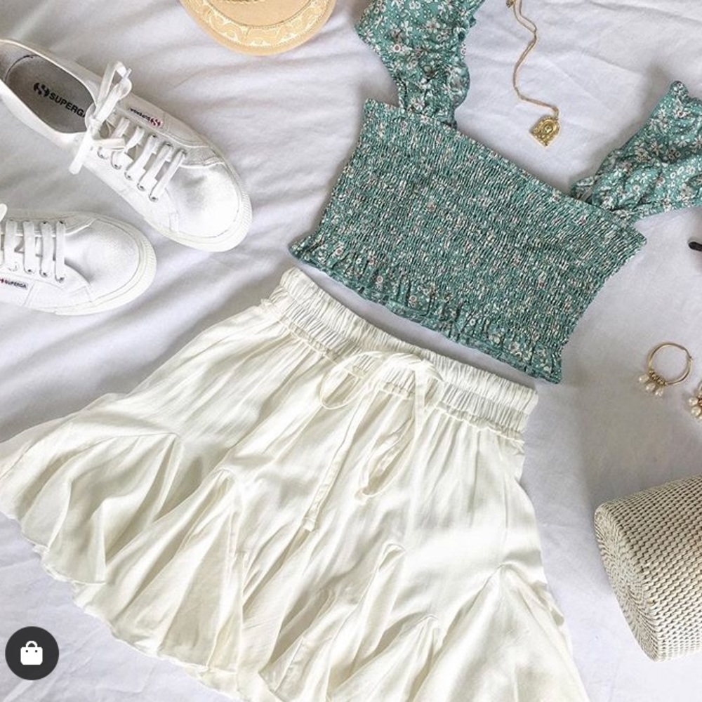 White skater skirt
